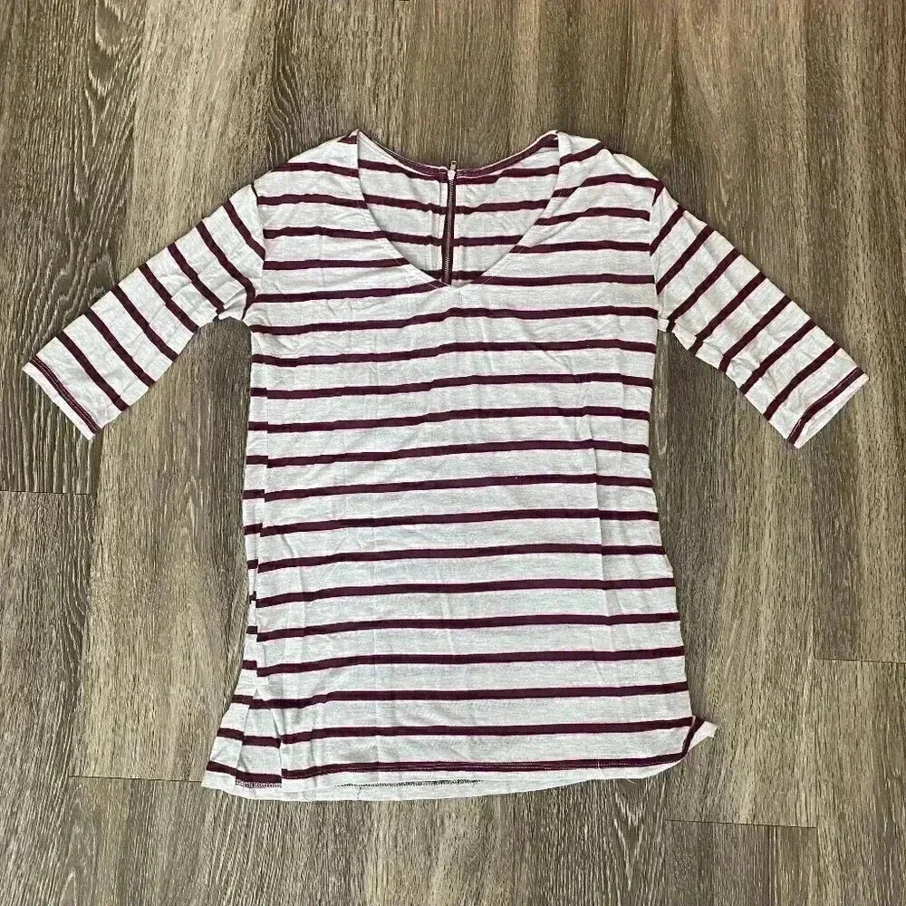 Womens Red and Grey Stripe Tunic - M